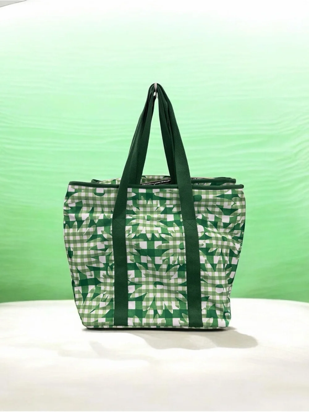 Kate Spade Green 2 Zippered Cooler Tote with Dark Green Straps ~ NWT